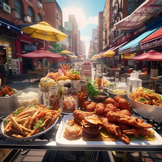 Foto beleza da comida da rua