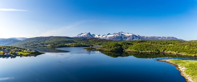 Foto beleza da natureza noruega paisagem natural