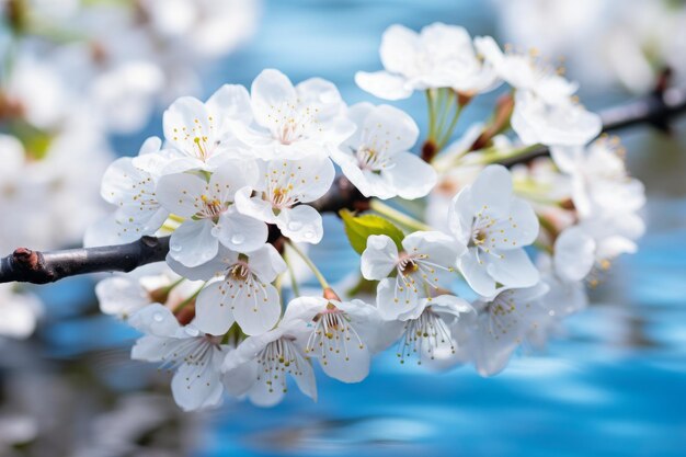 Beleza etérea Flores de cereja branca florescem em plena floração AR 32