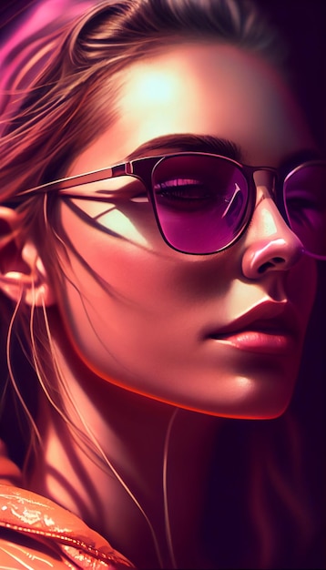 Beleza jovem adulta em óculos de sol exala sensualidade generativa AI