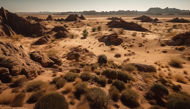 Beleza majestosa da paisagem remota de dunas de areia revelada gerada por IA