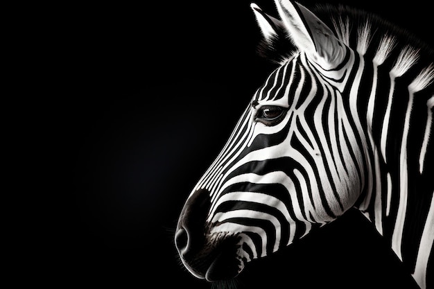 Foto beleza selvagem zebra majestosa com listras ousadas adornando o deserto africano