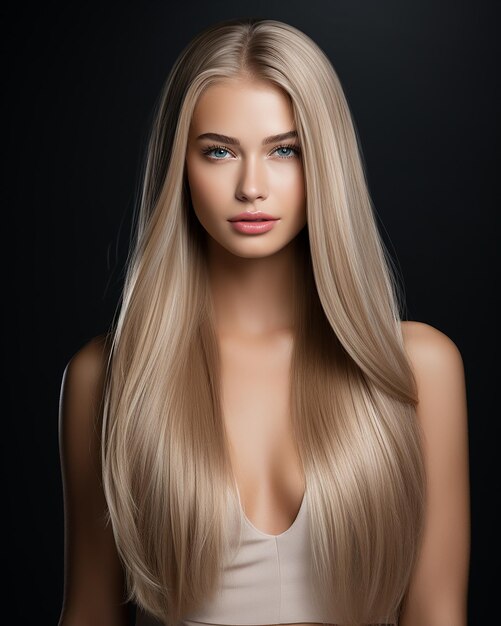 Beleza sensualidade glamour mulher cabelo com pele limpa gerador por ai