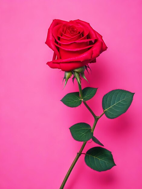 Foto beleza vibrante da natureza em uma única flor rosa generative ai