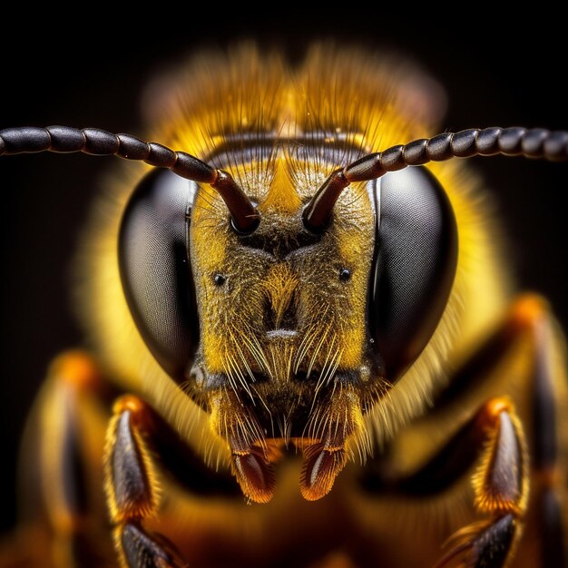 Foto beleza zumbante um caleidoscópio de abelhas na natureza