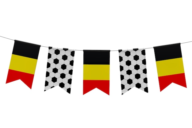 Bélgica bandera y balón de fútbol textura fútbol bandera empavesado 3D Rendering