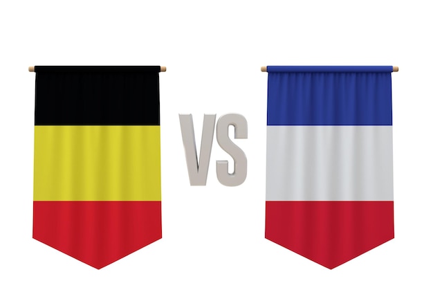 Bélgica contra Francia partido semifinal de fútbol 3D Rendering