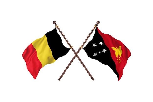 Bélgica frente a Papua Nueva Guinea dos países banderas antecedentes