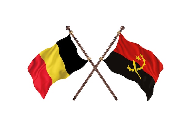 Bélgica versus angola duas bandeiras de países antecedentes