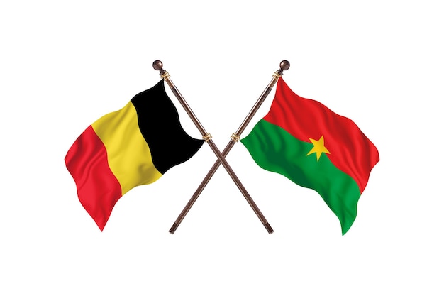 Bélgica versus Burkina Faso Fundo das bandeiras de dois países