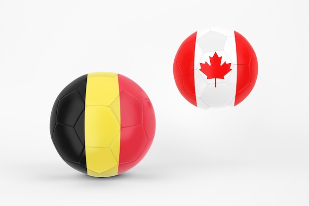 Bélgica VS Canadá en fondo blanco