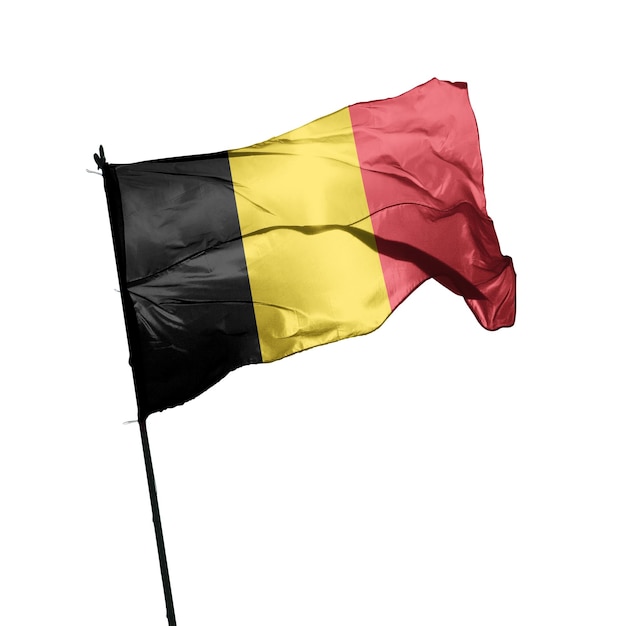 Belgien-Flagge auf weißem Hintergrund