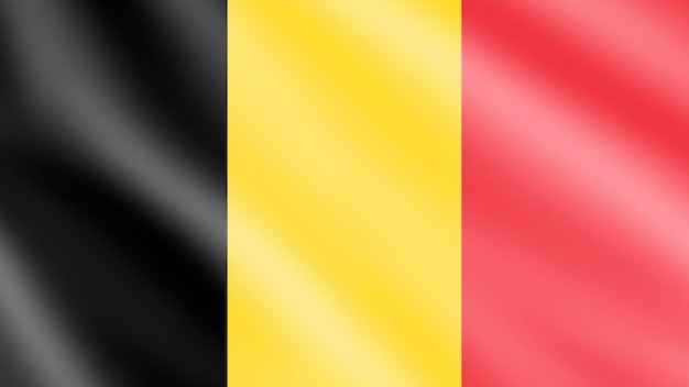 Foto belgien-flagge weht im wind mit 3d-hintergrund