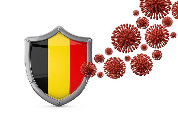 Belgischer Flaggenschutz gegen Virusbakterien d rendern