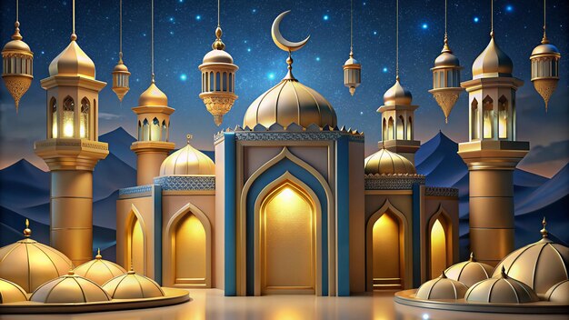 Belíssima Ramadan Kareem Ilustração de fundo