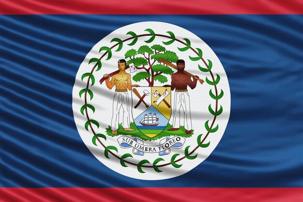 Belize flag wave close up, fundo da bandeira nacional