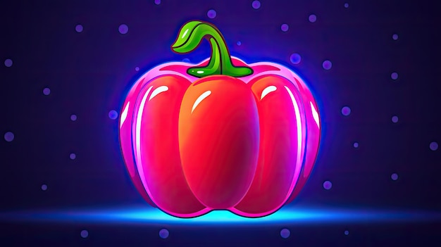 Bell Pepper Flat Vector Cartoon 2D-Beleuchtungsglanz, erzeugt durch künstliche Intelligenz