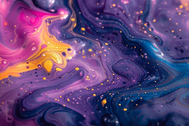 Bella abstracción de pinturas líquidas en mezcla lenta