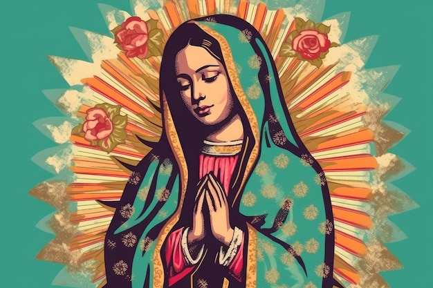 bella dama de guadalupe mexico santa santa fe IA generativa