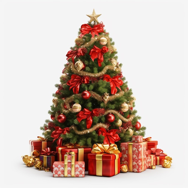 Bella decoración árbol de Navidad con adornos