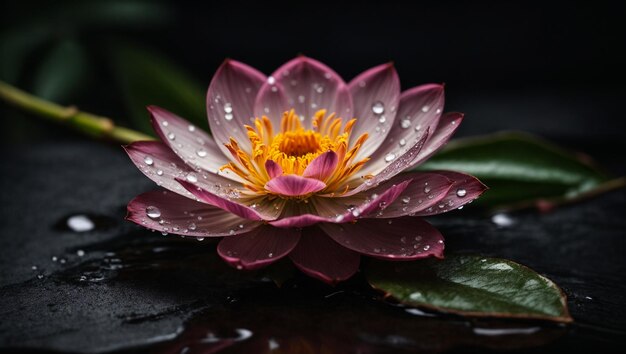 Bella flor de loto roja en un lago Flor de loto rosa o lirio de agua flotando en el agua