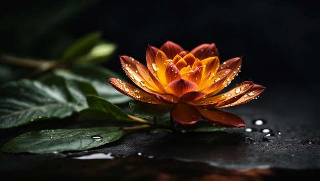 Bella flor de loto roja en un lago Flor de loto rosa o lirio de agua flotando en el agua