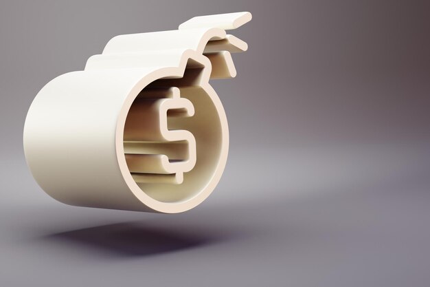 Bella ilustración de los íconos del símbolo de la bomba del dólar azul en un fondo rosado brillante renderización 3D illu