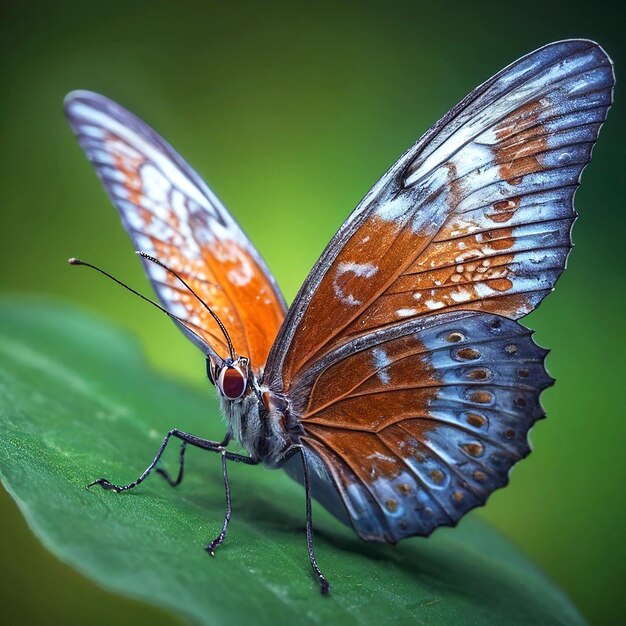 Bella mariposa en la hoja