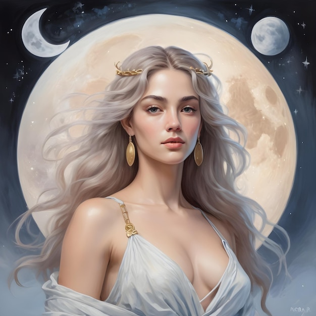 Bella mujer signo del zodiaco Libra