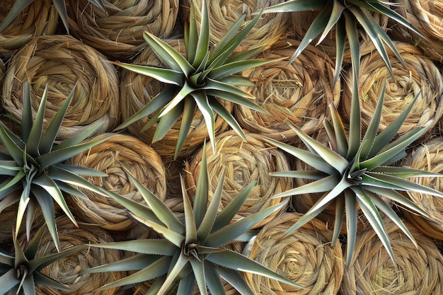 Foto bella plantación de sisal cultivo y economía en áfrica a través del cultivo de agaves exóticos