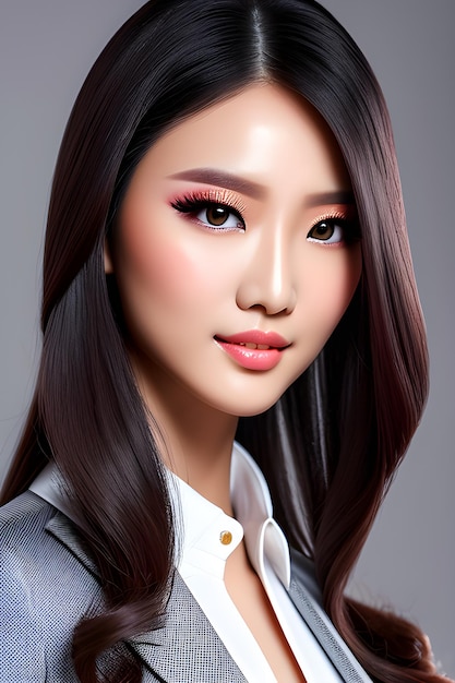Bella y sexy mujer de negocios asiática de buena apariencia mujer de belleza oriental