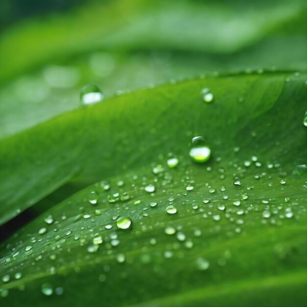 Bella textura verde con gotas de lluvia