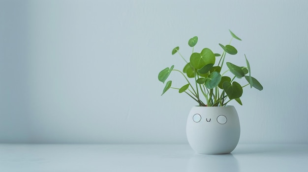 Bella vista del minimalismo con un fondo de plantas exóticas para el hogar