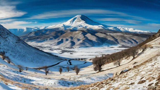 Foto bella vista desde las montañas de erciyes en kayseri, turquía