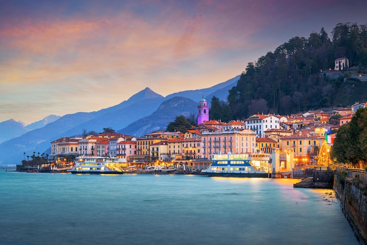 Foto bellagio lago como itália
