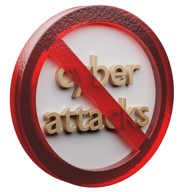 Bellas ilustraciones abstractas ataque cibernético señal de prohibición prohibida símbolo de advertencia de prohibición