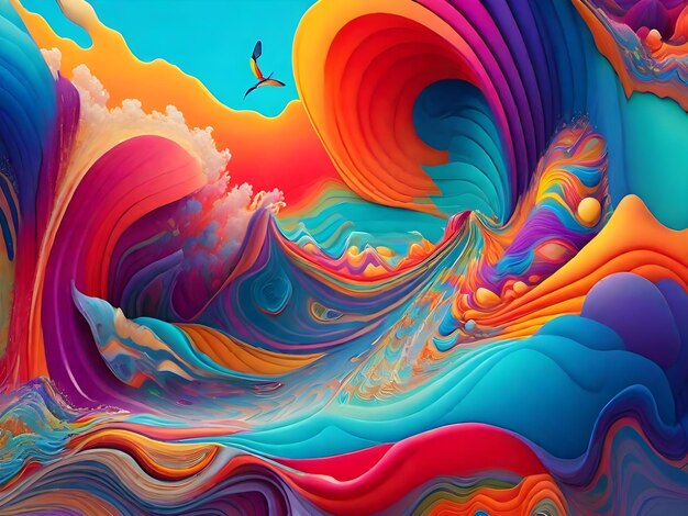 Foto bellas ondas de fondo colorido generado por ai