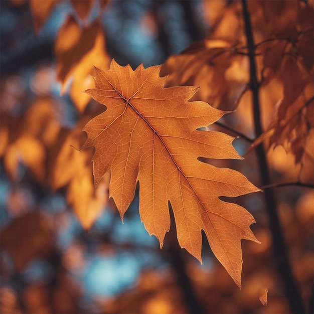 La belleza abstracta del otoño en el patrón de venas de hojas multicolores generado