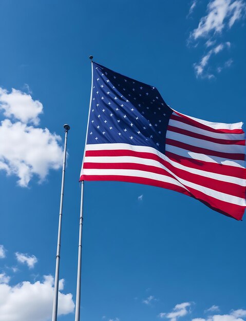 La belleza de América La bandera abrazada por la naturaleza con la ayuda del generador de IA