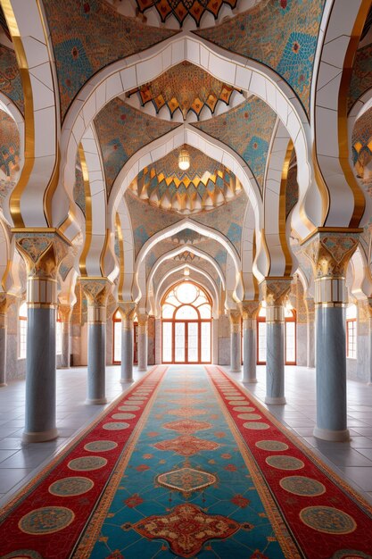 la belleza arquitectónica de una mezquita histórica durante el período del Ramadán