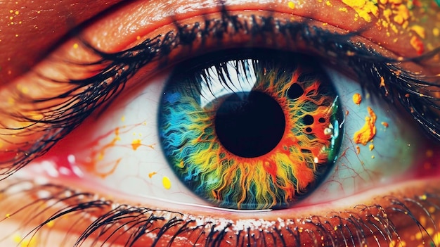 Belleza artística abstracta del ojo pintado generada por IA