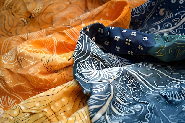 La belleza de Batik revela patrones y texturas de primer plano