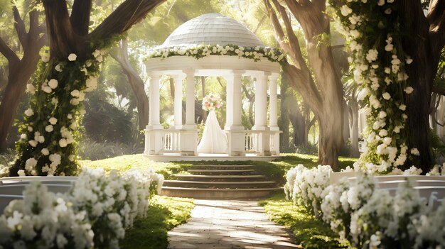 Foto la belleza de una boda en el jardín