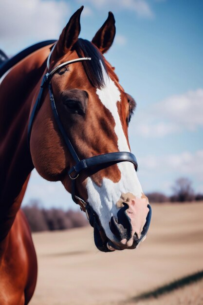 Foto una belleza de una cabeza de caballo