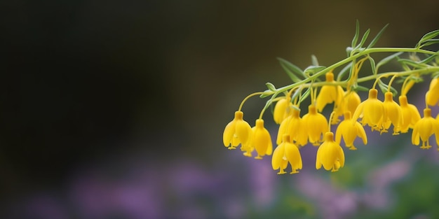 La belleza de las campanas de cera amarillas la decoración del jardín de flores el espacio de copia el fondo borroso la IA generativa