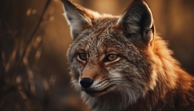 Belleza canina salvaje en la naturaleza tranquilidad invernal generada por IA