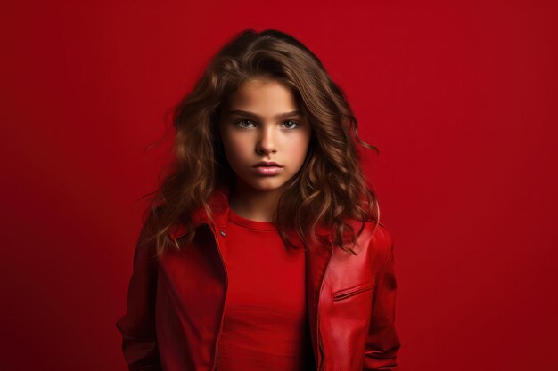 Foto la belleza cautivadora una modelo de moda femenina retrato hipnotizante con intensa emoción en un fondo de estudio blanco