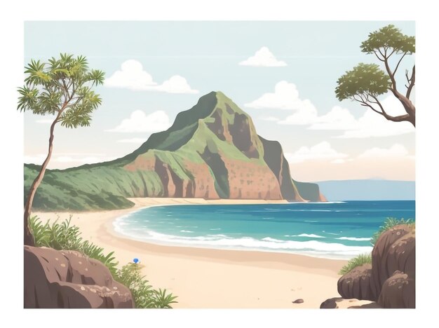 La belleza de la costa de Na Pali Un dibujo escénico de Kauai