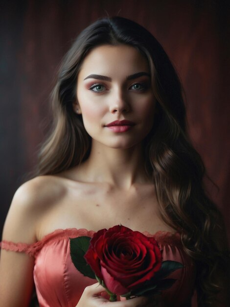 La belleza encantadora entre los corazones o las rosas de San Valentín 14