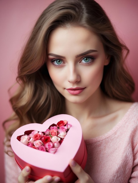 La belleza encantadora entre los corazones o las rosas de San Valentín 4